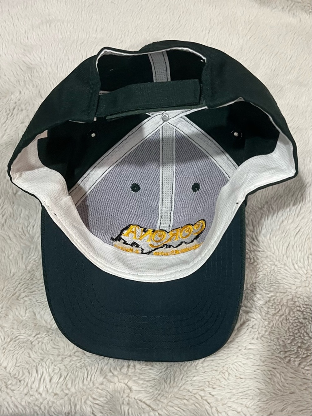 Corona Embroidered Hat in Dark Green with Yellow Logo - Picture 3 of 5